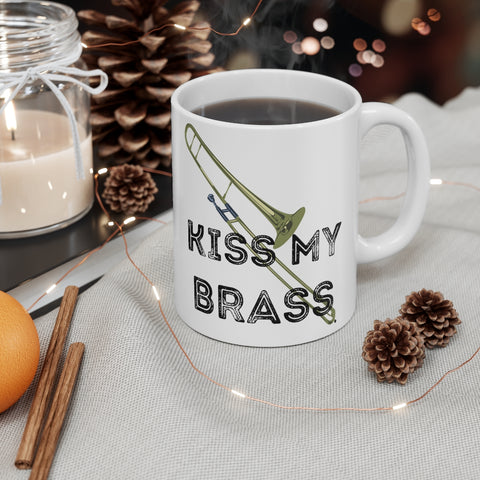 Kiss My Brass - Trombone - 11oz White Mug