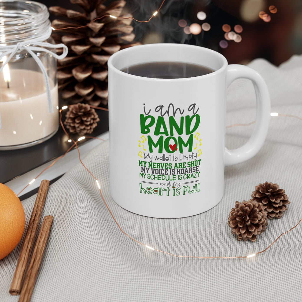 Band Mom - Fancy - Green - 11oz White Mug