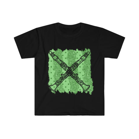 Vintage Green Glitter Dots - Clarinet - Unisex Softstyle T-Shirt