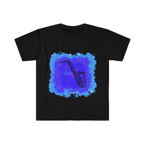 Vintage Blue Cloud - Alto Sax - Unisex Softstyle T-Shirt