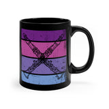 Vintage Grunge Purple Lines - Clarinet - 11oz Black Mug