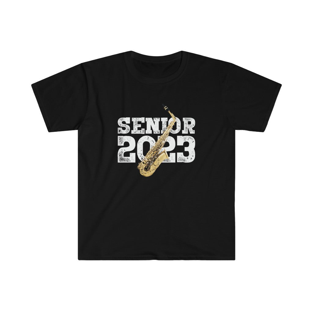 Senior 2023 - White Lettering - Alto Sax - Unisex Softstyle T-Shirt