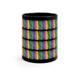 Vintage Rainbow Paint - Piccolo - 11oz Black Mug - Pattern