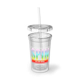 SPIN. Eat. Sleep. Repeat - Rainbow - Color Guard - Suave Acrylic Cup
