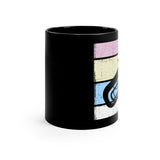 Vintage Grunge Pastel Lines - Tuba - 11oz Black Mug