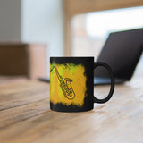 Vintage Yellow Cloud - Tenor Sax - 11 oz Black Mug