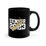 Senior 2023 - White Lettering - Bari Sax - 11oz Black Mug