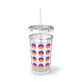 Vintage Grunge Circle Sunset - Piccolo - Suave Acrylic Cup - Pattern
