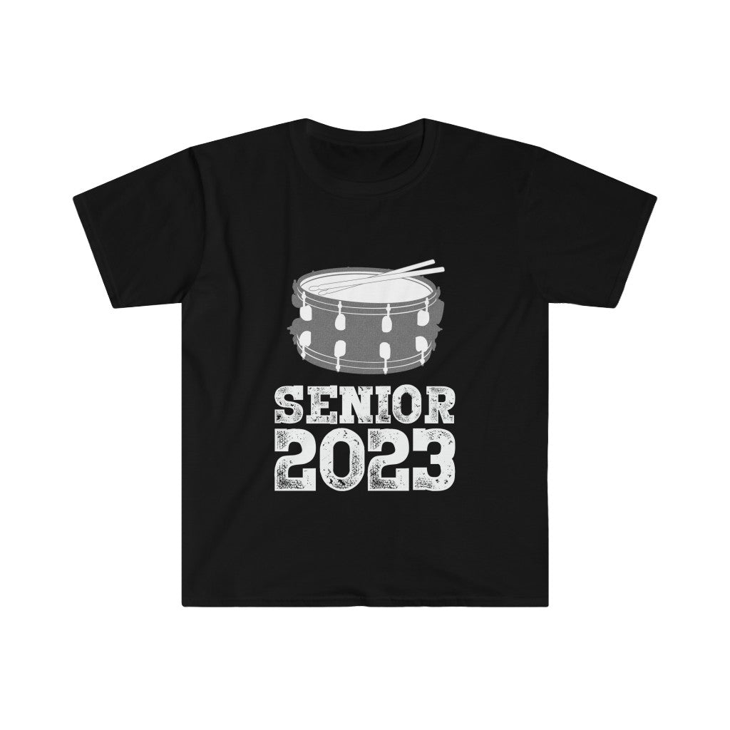 Senior 2023 - White Lettering - Snare Drum - Unisex Softstyle T-Shirt
