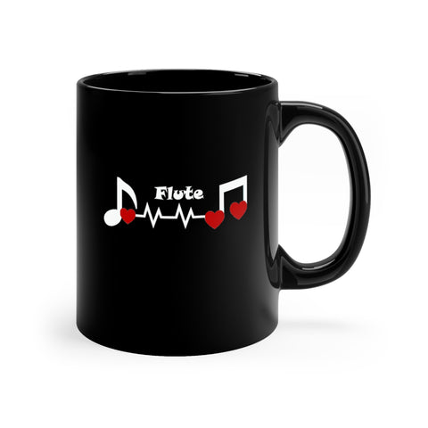 Flute - Heartbeat - 11oz Black Mug