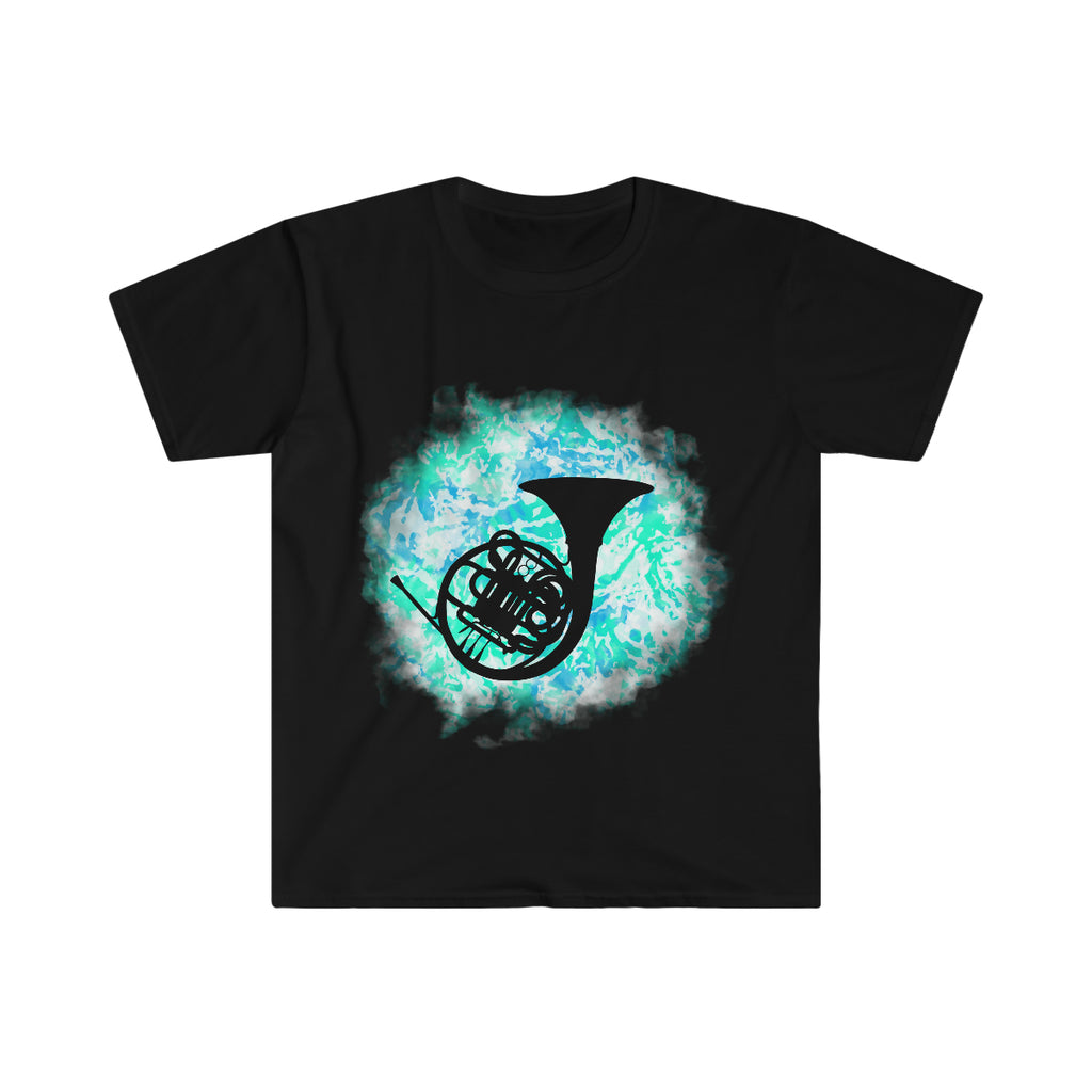 Vintage Turquoise Cloud - French Horn - Unisex Softstyle T-Shirt