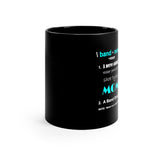 Band Mom Definition - Turquoise - 11oz Black Mug