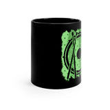 Vintage Green Glitter Dots - Snare Drum - 11 oz Black Mug