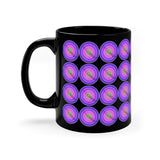 Vintage Grunge Purple Circle - Piccolo - 11oz Black Mug - Pattern