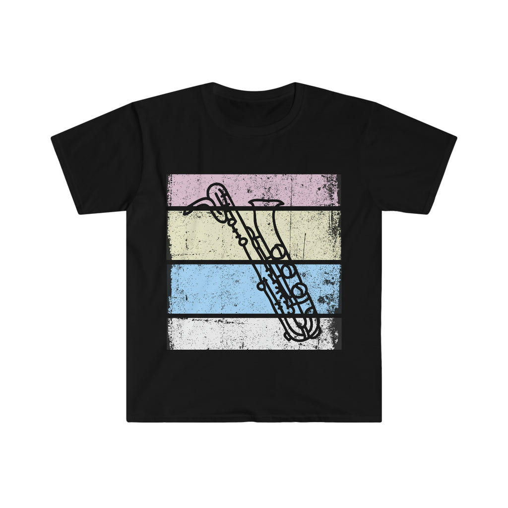 Vintage Grunge Pastel Lines - Bari Sax - Unisex Softstyle T-Shirt