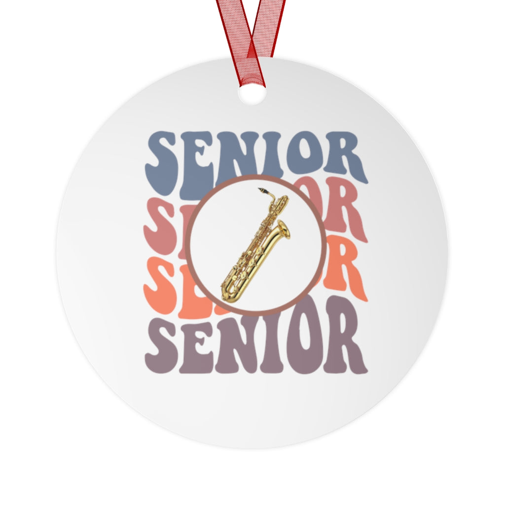 Senior Retro - Bari Sax - Metal Ornament