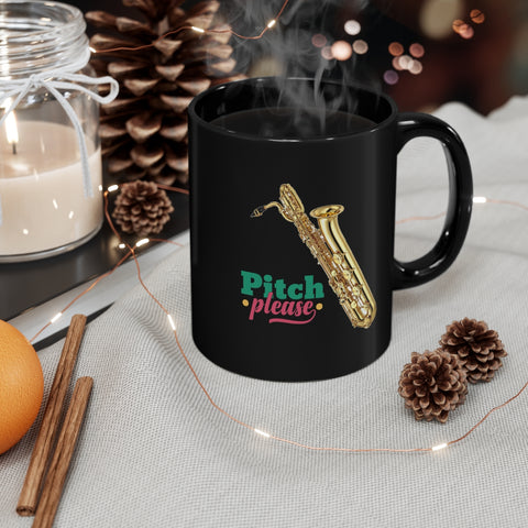 [Pitch Please] Baritone Saxophone - 11oz Black Mug