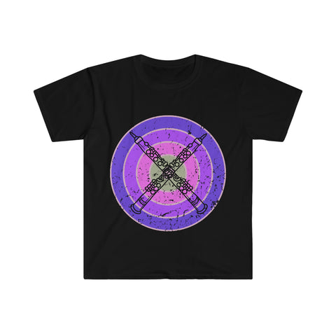 Vintage Grunge Purple Circle - Oboe - Unisex Softstyle T-Shirt