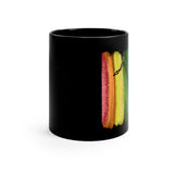 Vintage Rainbow Paint - Tenor Sax - 11oz Black Mug