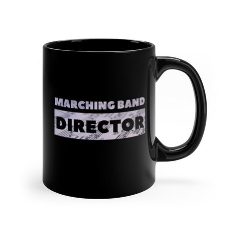 Marching Band Director - Gray Notes 2 - 11oz Black Mug
