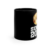 Senior 2023 - White Lettering - Cymbals - 11oz Black Mug