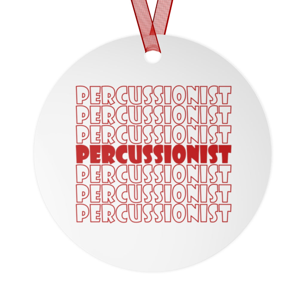 Percussionist - Retro - Red - Metal Ornament
