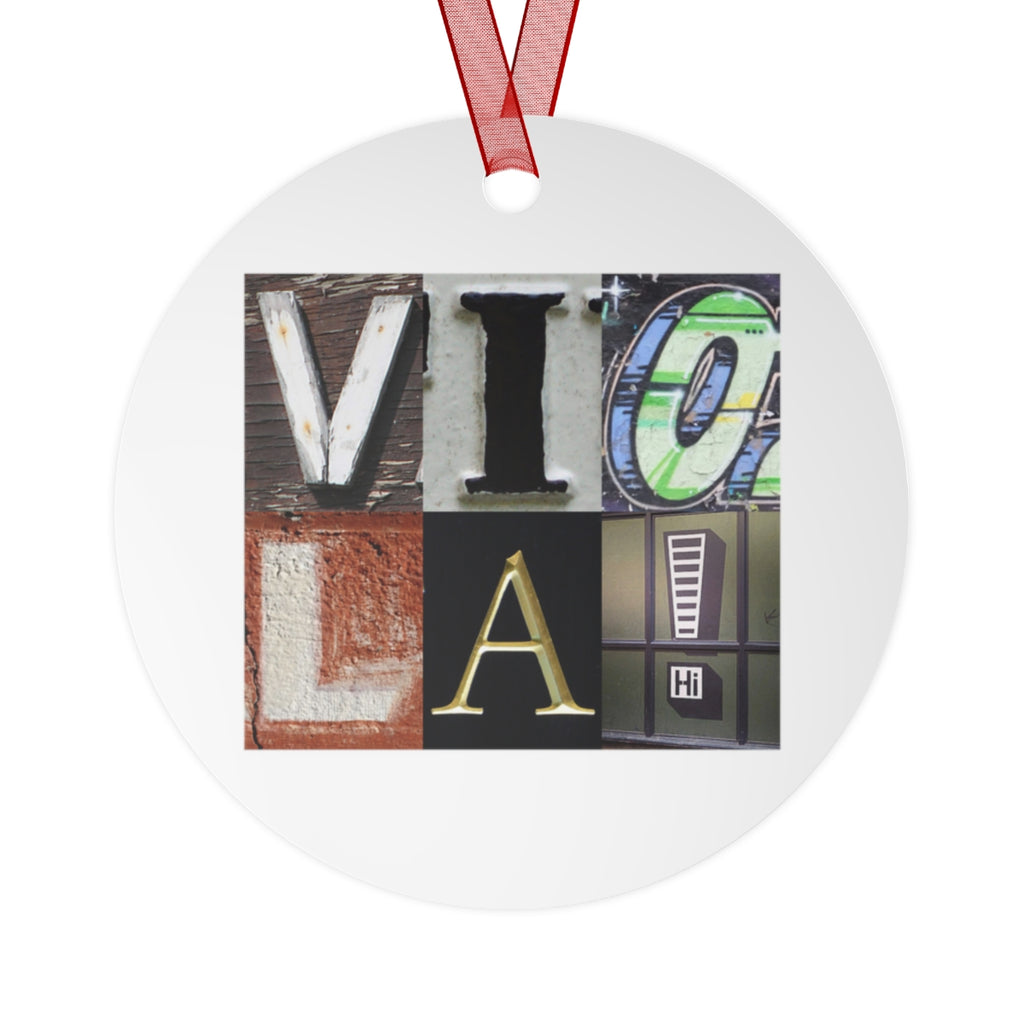 Viola - Artsy Alphabet - Metal Ornament