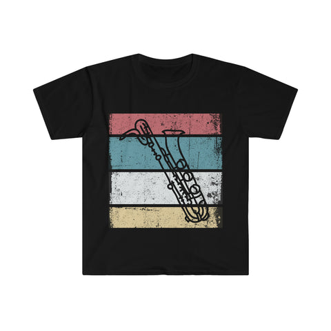 Vintage Grunge Lines 2 - Bari Sax - Unisex Softstyle T-Shirt