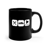 Eat, Sleep, Play - Mellophone - 11oz Black Mug