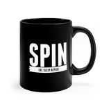 SPIN. Eat. Sleep. Repeat 4 - Color Guard - 11oz Black Mug
