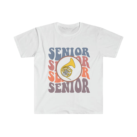Senior Retro - French Horn - Unisex Softstyle T-Shirt