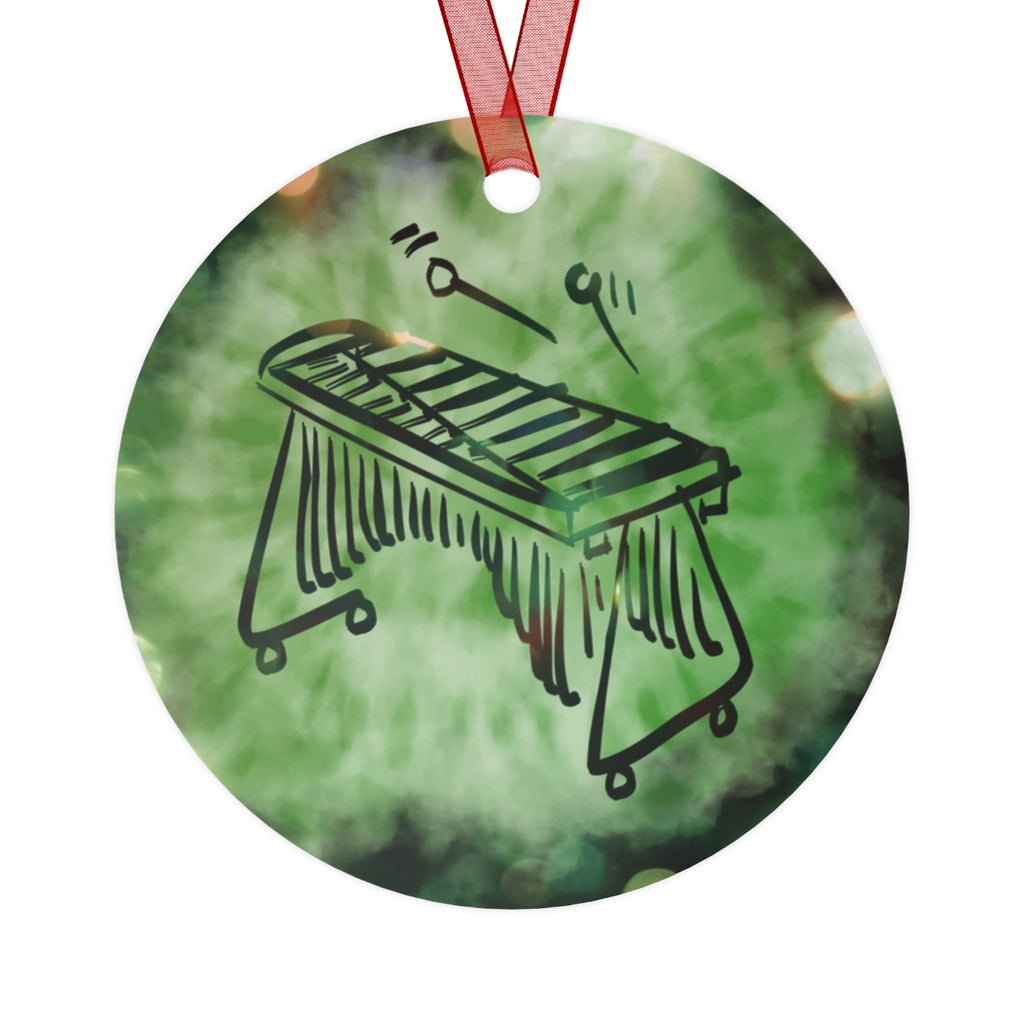 Vintage Green Cloud - Marimba - Metal Ornament