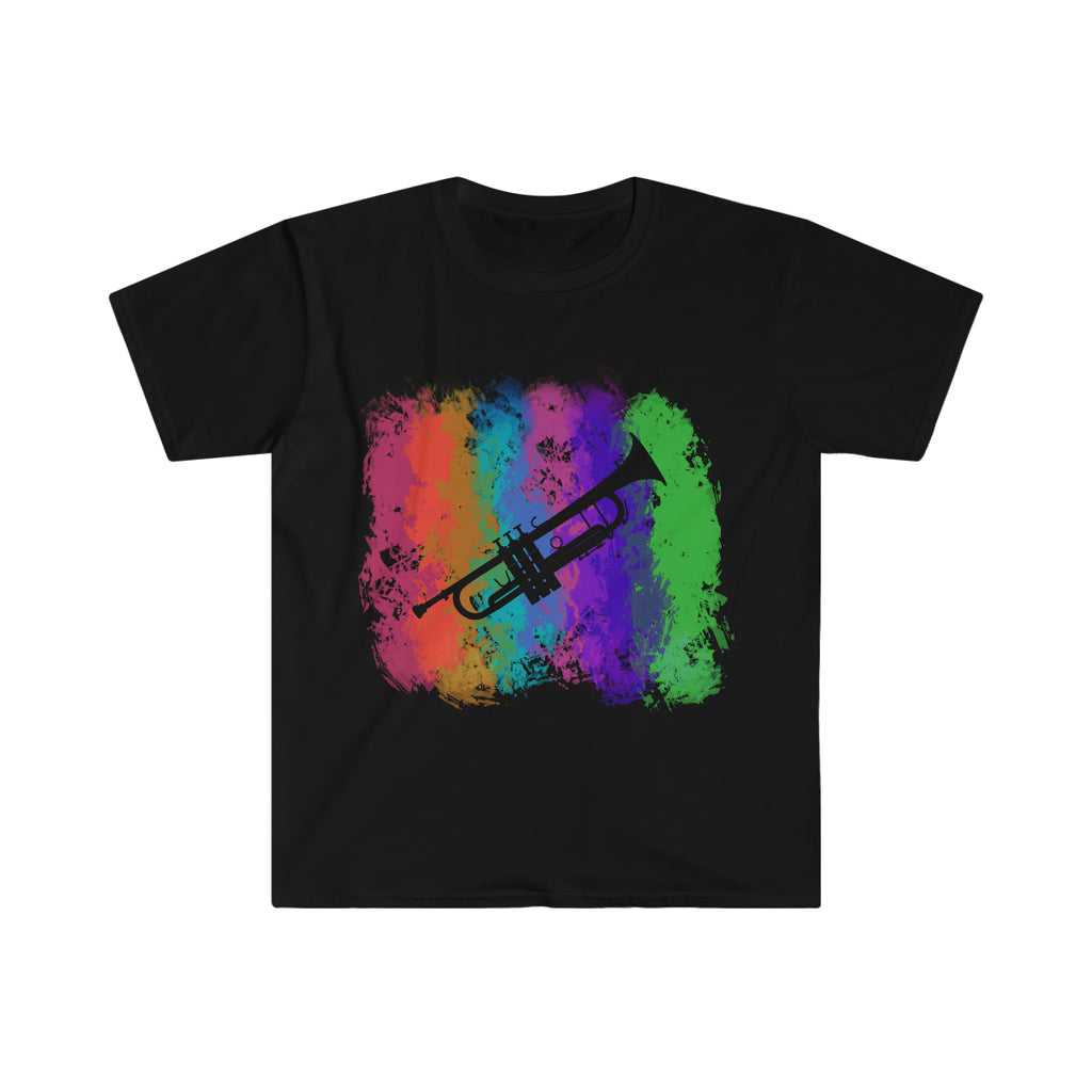 Vintage Rainbow Cloud - Trumpet - Unisex Softstyle T-Shirt