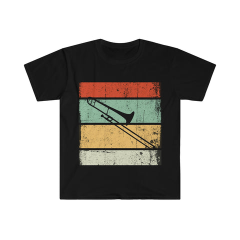 Vintage Grunge Lines - Trombone - Unisex Softstyle T-Shirt