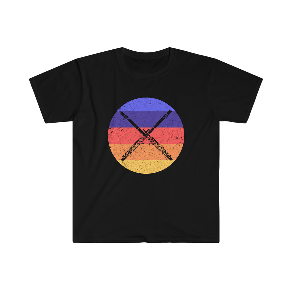 Vintage Grunge Circle Sunset - Flute - Unisex Softstyle T-Shirt