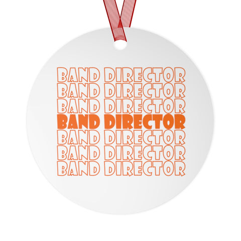 Band Director - Orange - Metal Ornament