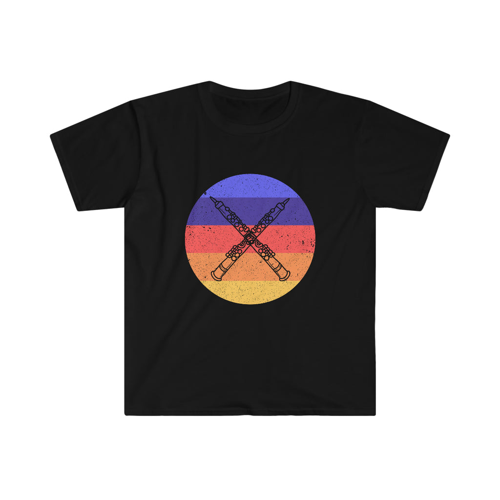 Vintage Grunge Circle Sunset - Oboe - Unisex Softstyle T-Shirt