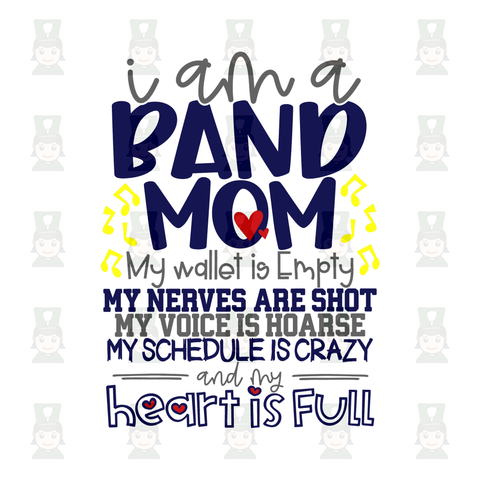Band Mom - My Heart Is Full - Blue - Digital Download