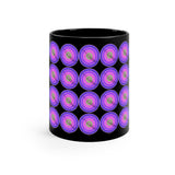 Vintage Grunge Purple Circle - Piccolo - 11oz Black Mug - Pattern