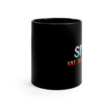 SPIN. Eat. Sleep. Repeat - Rainbow 4 - Color Guard - 11oz Black Mug
