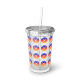 Vintage Grunge Circle Sunset - Flute - Suave Acrylic Cup - Pattern