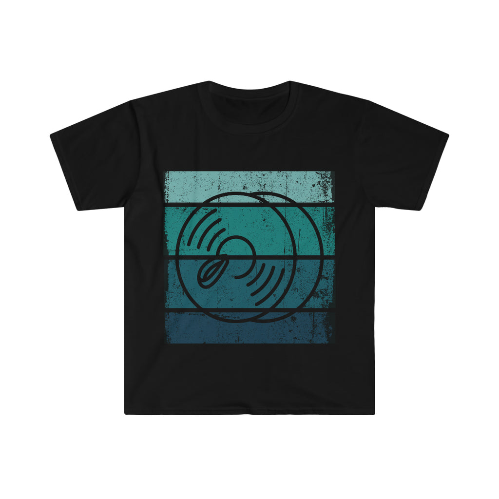 Vintage Grunge Blue Lines - Cymbals - Unisex Softstyle T-Shirt