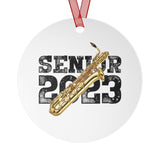 Senior 2023 - Black Lettering - Bari Sax - Metal Ornament