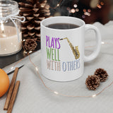 Plays Well With Others - Alto Sax - 11oz White Mug