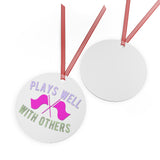Plays Well With Others - Color Guard - Metal Ornament