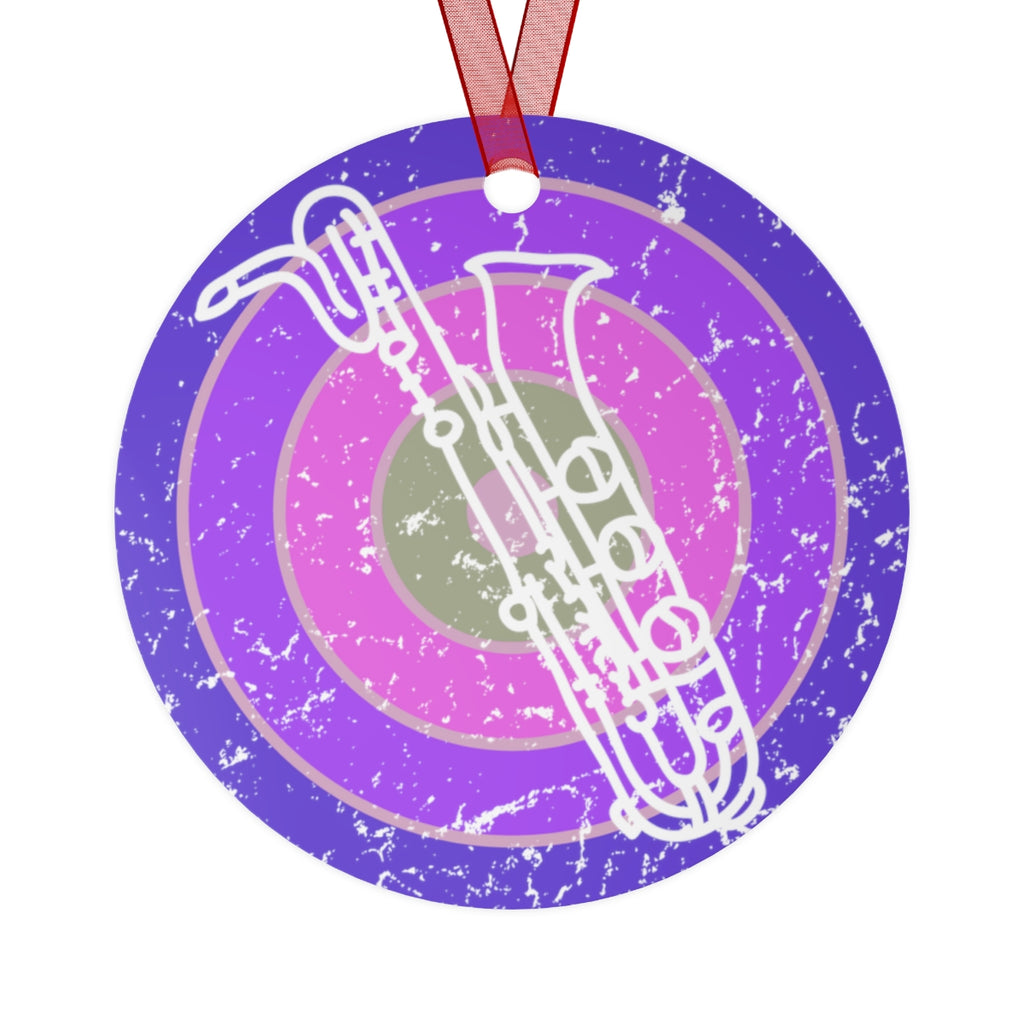Vintage Grunge Purple Circle - Bari Sax - Metal Ornament