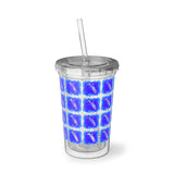 Vintage Blue Cloud - Bari Sax - Suave Acrylic Cup - Pattern