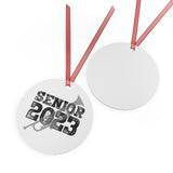 Senior 2023 - Black Lettering - Trumpet - Metal Ornament