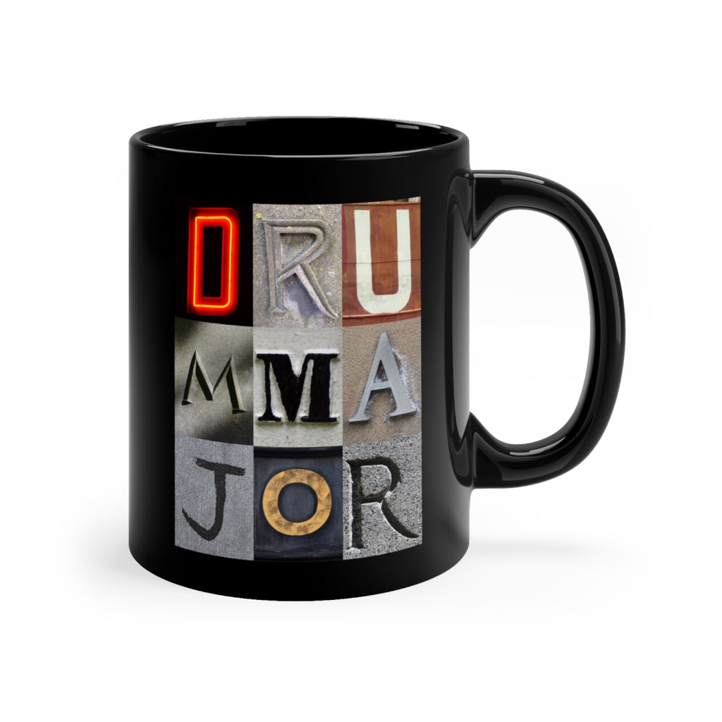 Drum Major - Artsy Alphabet - 11oz Black Mug