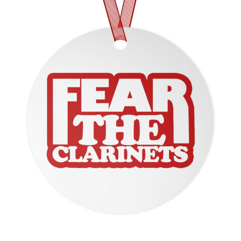 Fear The Clarinets - Red - Metal Ornament